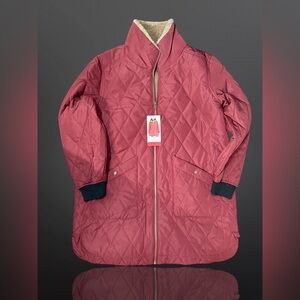 Weatherproof Women's Quilted Sherpa Lined Coat, Burgundy or Red, Medium